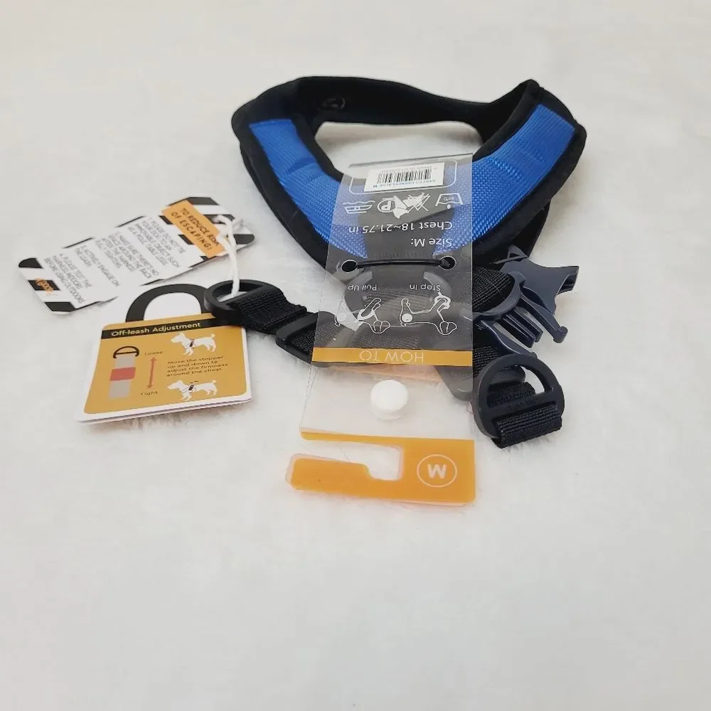 Gooby Escape Free Easy Fit Dog Harness Blue Medium 18 to 21.75 Inch Chest New